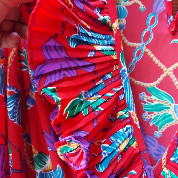 Red Hot Super Flattering Susan Tudor Vintage Jumpsuit Compliment City - Picture 3 of 16